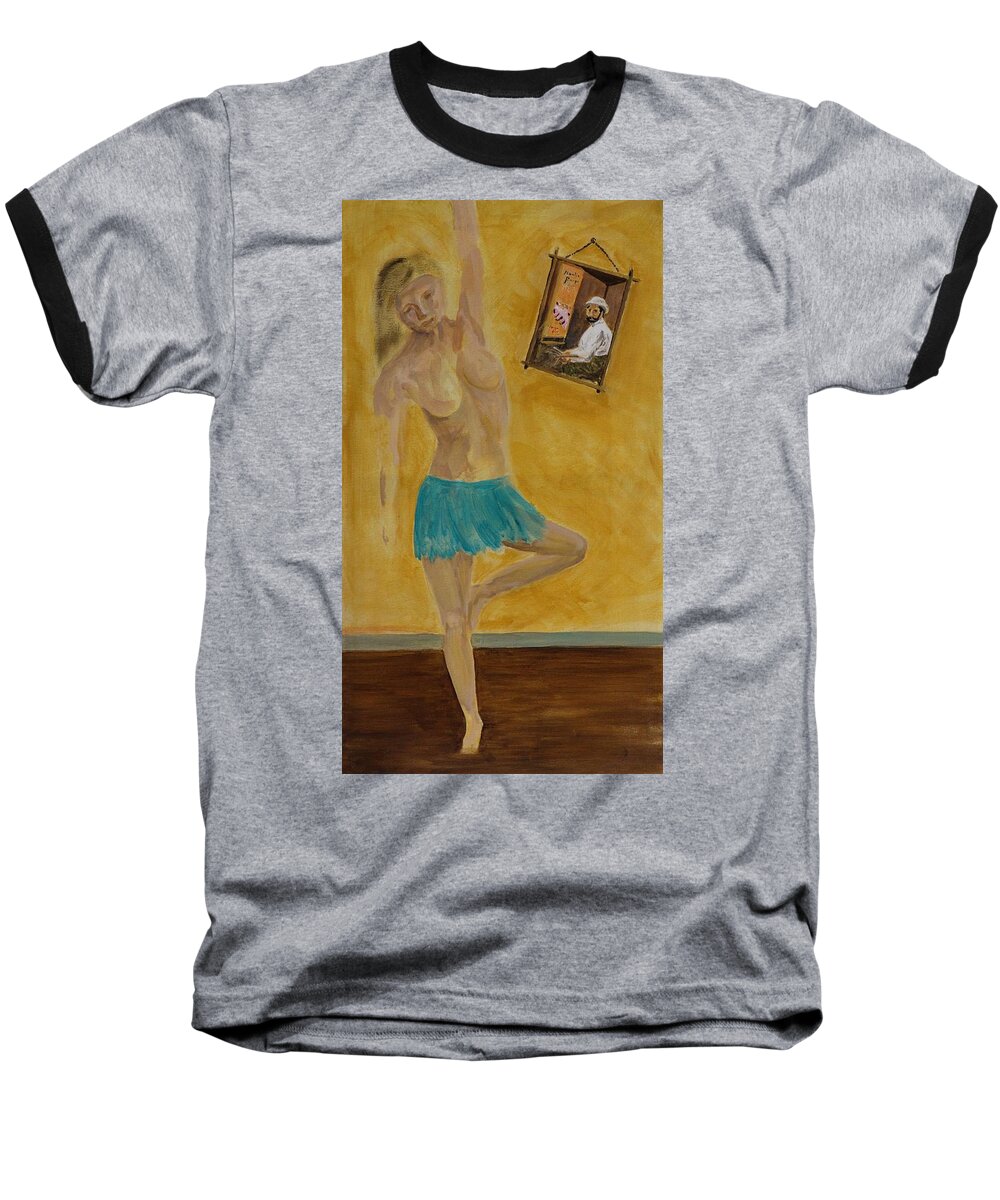 Surreal Baseball T-Shirt featuring the painting Ballerin-Lautrec by David Capon
