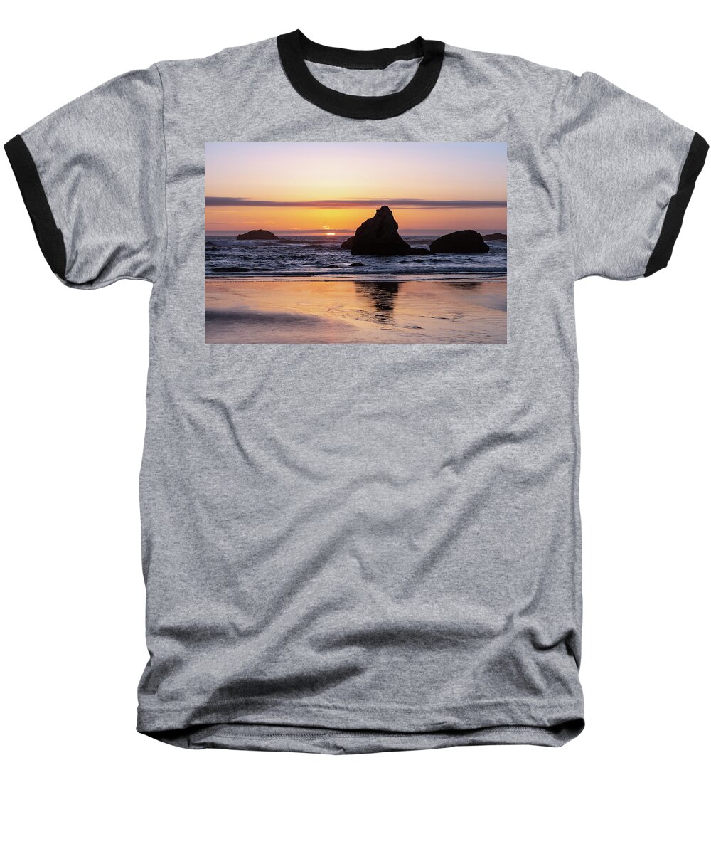 Beach Baseball T-Shirt featuring the photograph Bandon Glows by Steven Clark
