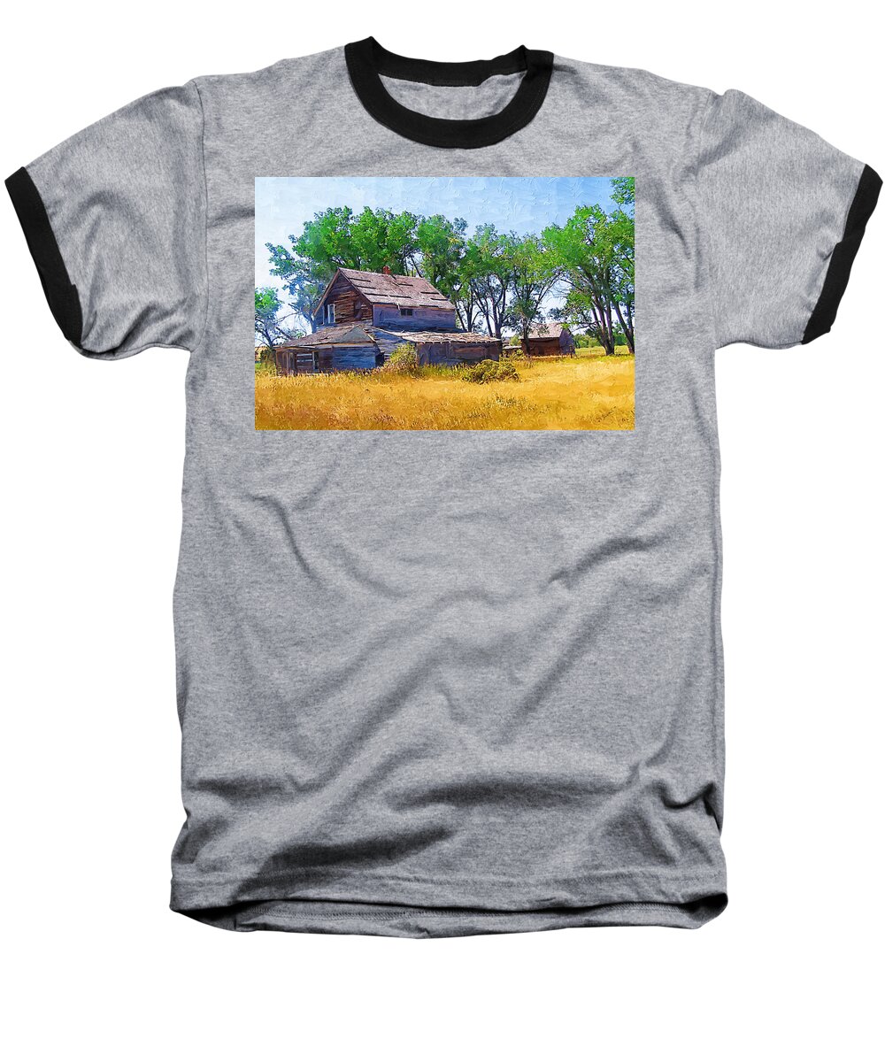 Barber Montana Baseball T-Shirt featuring the photograph Barber Homestead by Susan Kinney