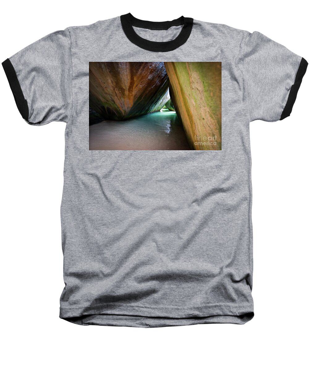 Caribbean Baseball T-Shirt featuring the photograph Baths at Virgin Gorda by Doug Sturgess