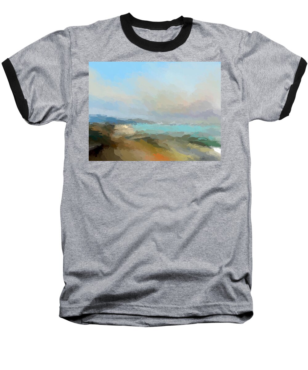 Anthony Fishburne Baseball T-Shirt featuring the mixed media Beach light by Anthony Fishburne