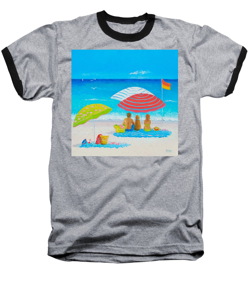 Beach Baseball T-Shirt featuring the painting Beach Painting - Endless Summer Days by Jan Matson