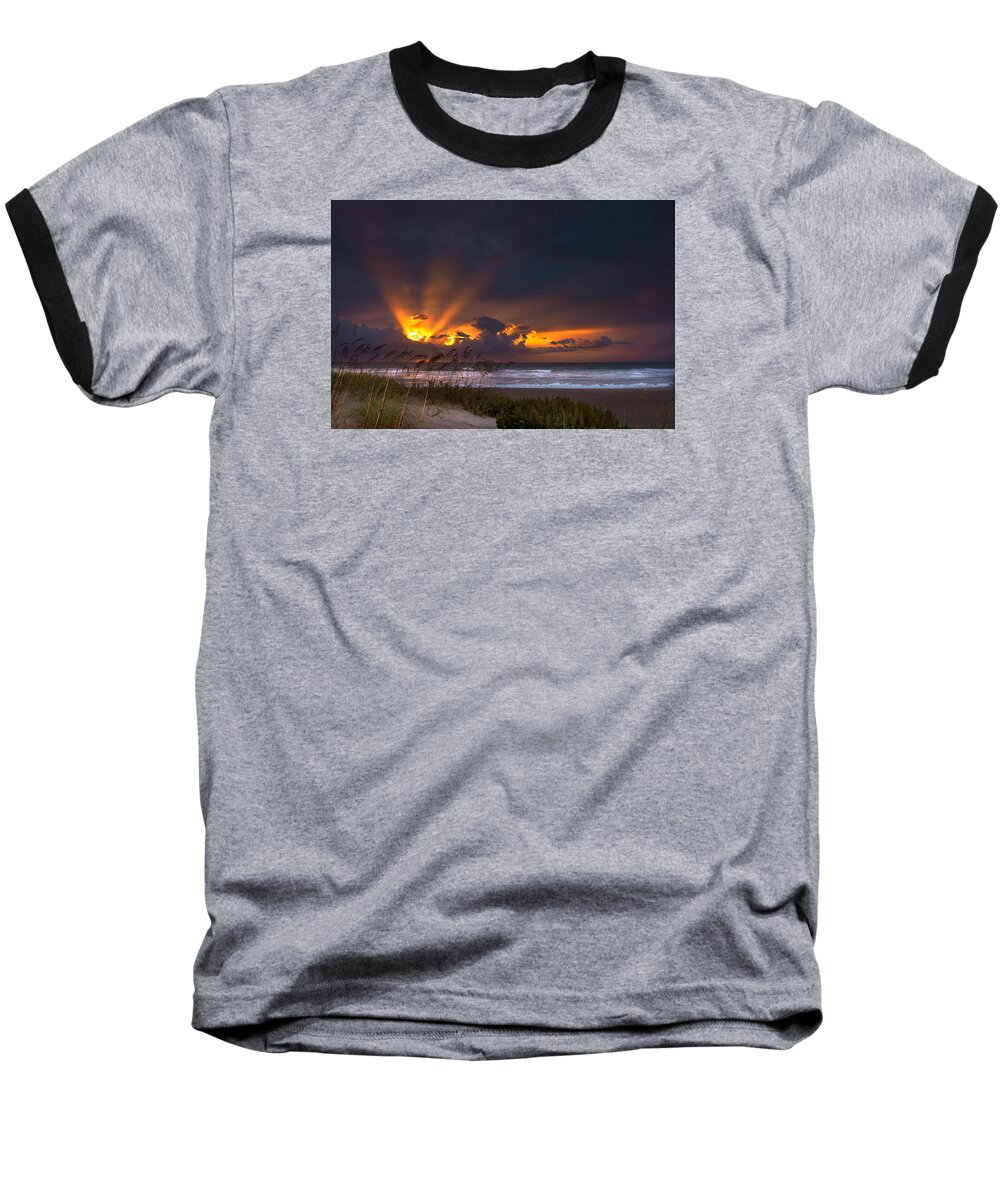 Sunrise Baseball T-Shirt featuring the photograph Beach Sunrise by Ken Barrett