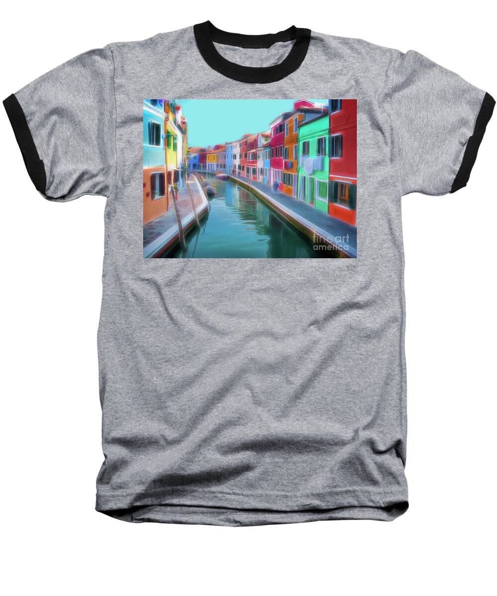 2017 Baseball T-Shirt featuring the digital art Beautiful Burano Venice Italy by Jack Torcello