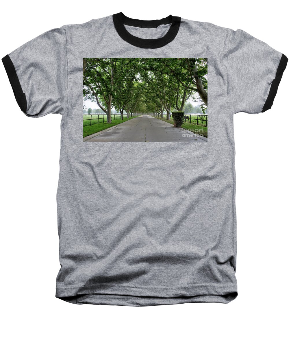 Entrance Baseball T-Shirt featuring the photograph Entrance To River Edge Farm by Eddie Yerkish