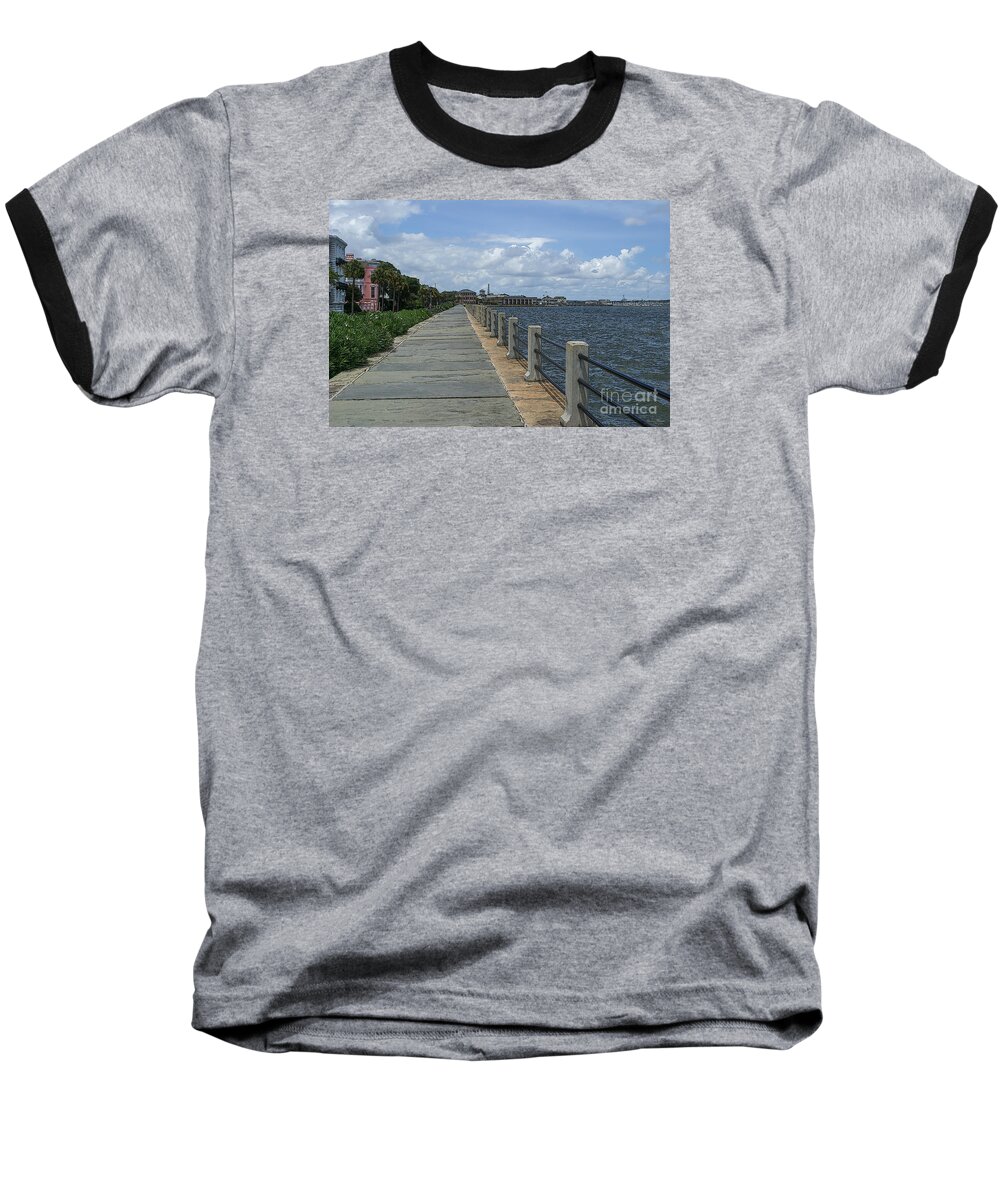 Charleston Baseball T-Shirt featuring the photograph Beautiful Waterfront Walkway by Jennifer White