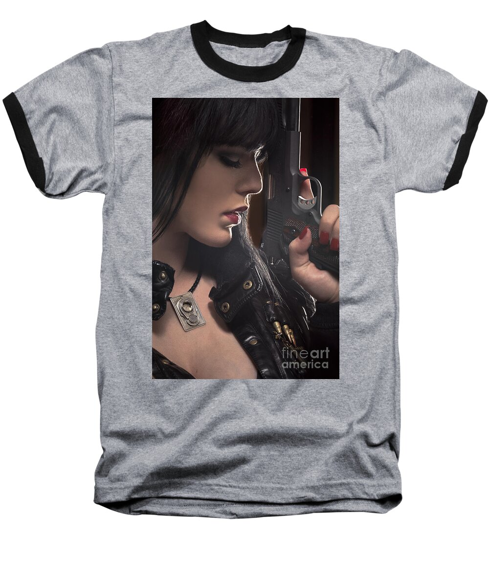 Girl Baseball T-Shirt featuring the photograph Beauty and the Beast by David Bazabal Studios