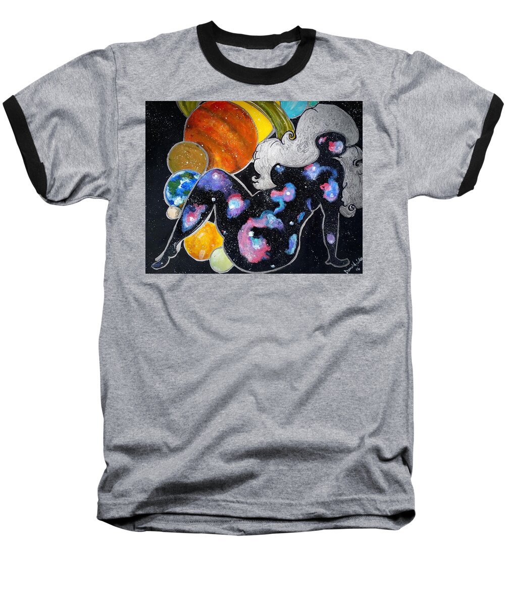  Curvy Women Baseball T-Shirt featuring the painting Beauty out of this WORLD by Diamin Nicole