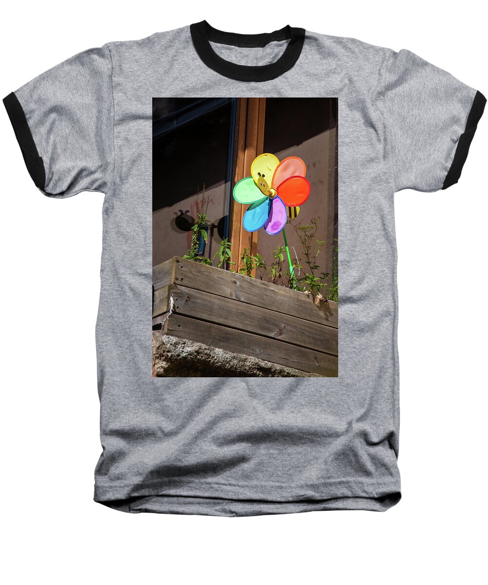 Buildings & Structures Baseball T-Shirt featuring the photograph Bee a Wind Spinner? by Geoff Smith