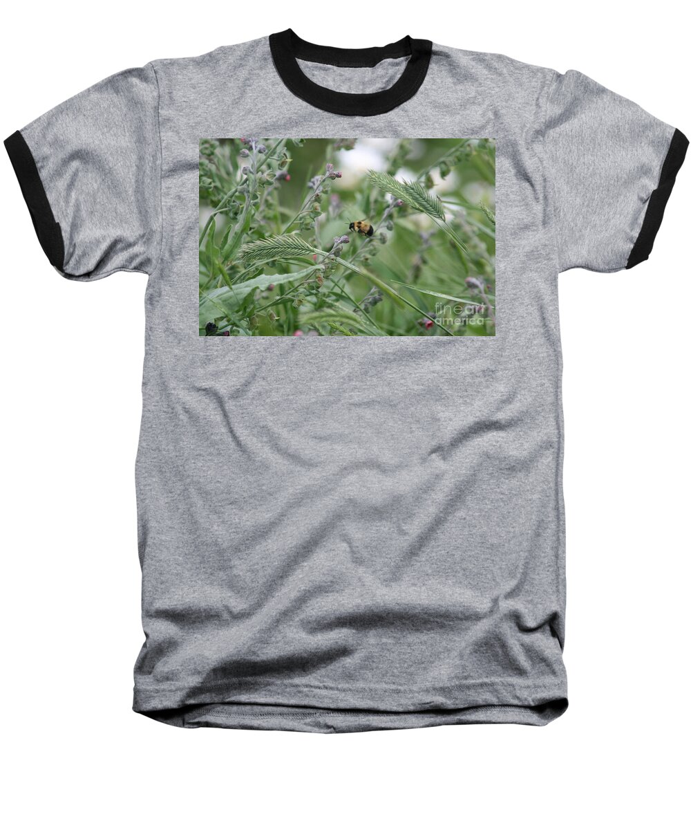 Bee Baseball T-Shirt featuring the photograph Bee in Flight by Mary Mikawoz