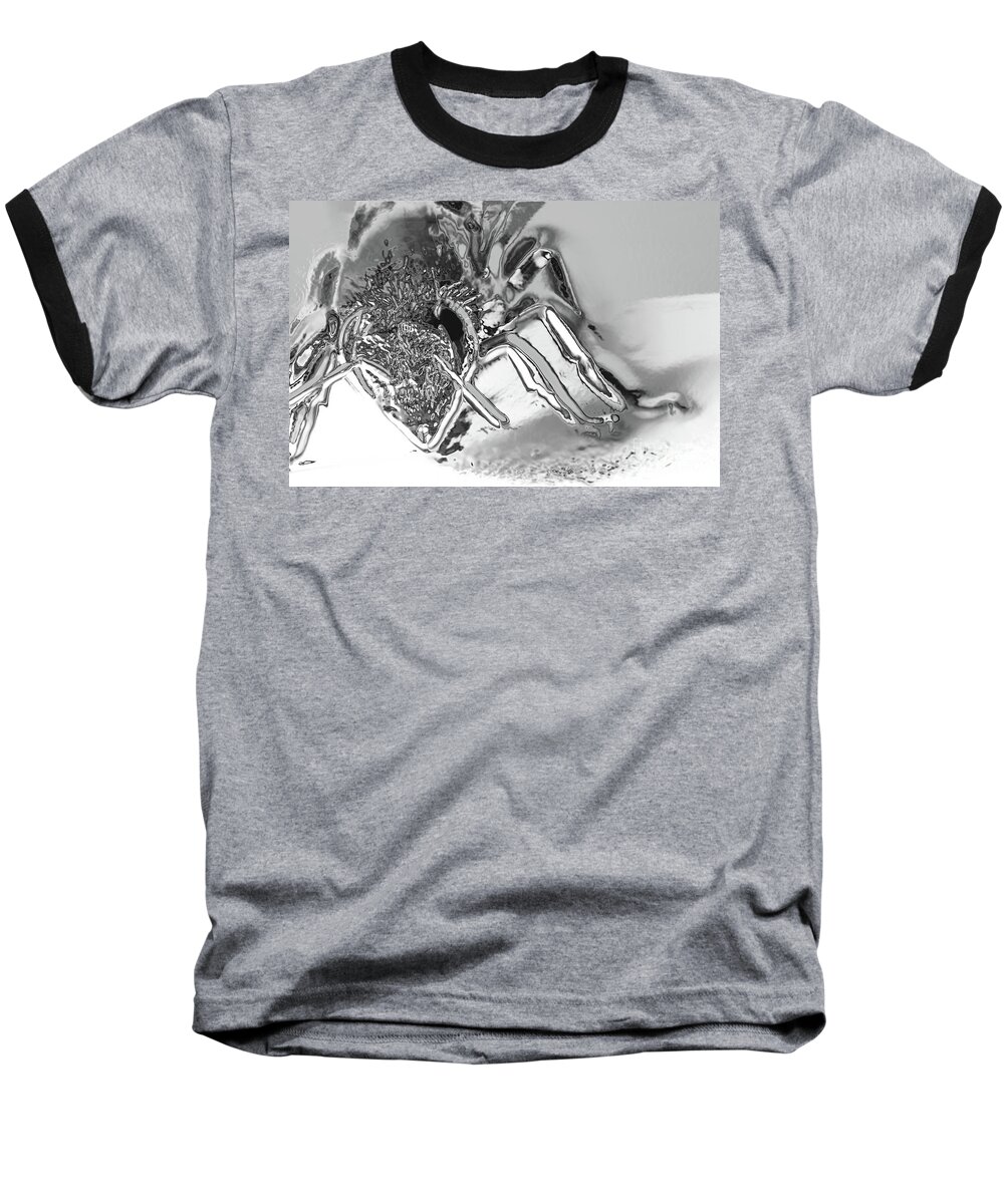 Macro Baseball T-Shirt featuring the photograph Bee in macro Chrome by Micah May
