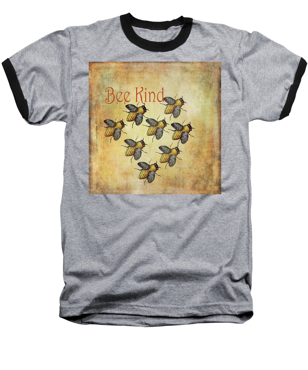 Bee Baseball T-Shirt featuring the painting Bee Kind by Kandy Hurley