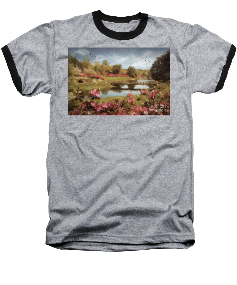 Bellingrath Baseball T-Shirt featuring the digital art Bellingrath Gardens by Lianne Schneider