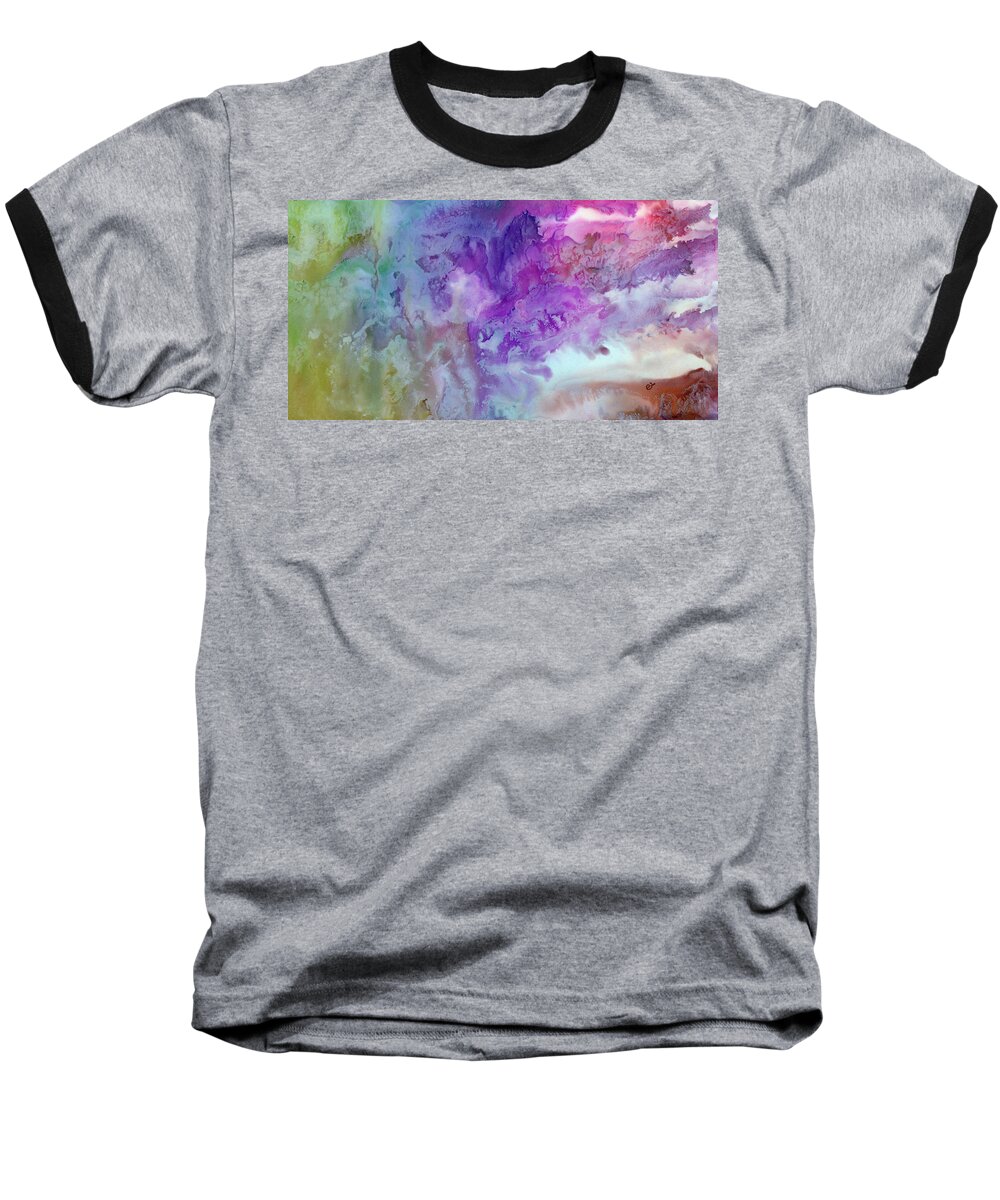 Abstract Baseball T-Shirt featuring the painting Beneath the Surface by Eli Tynan