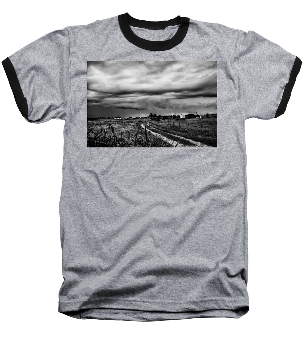 Storm Baseball T-Shirt featuring the photograph Beware the Storm by Toni Hopper