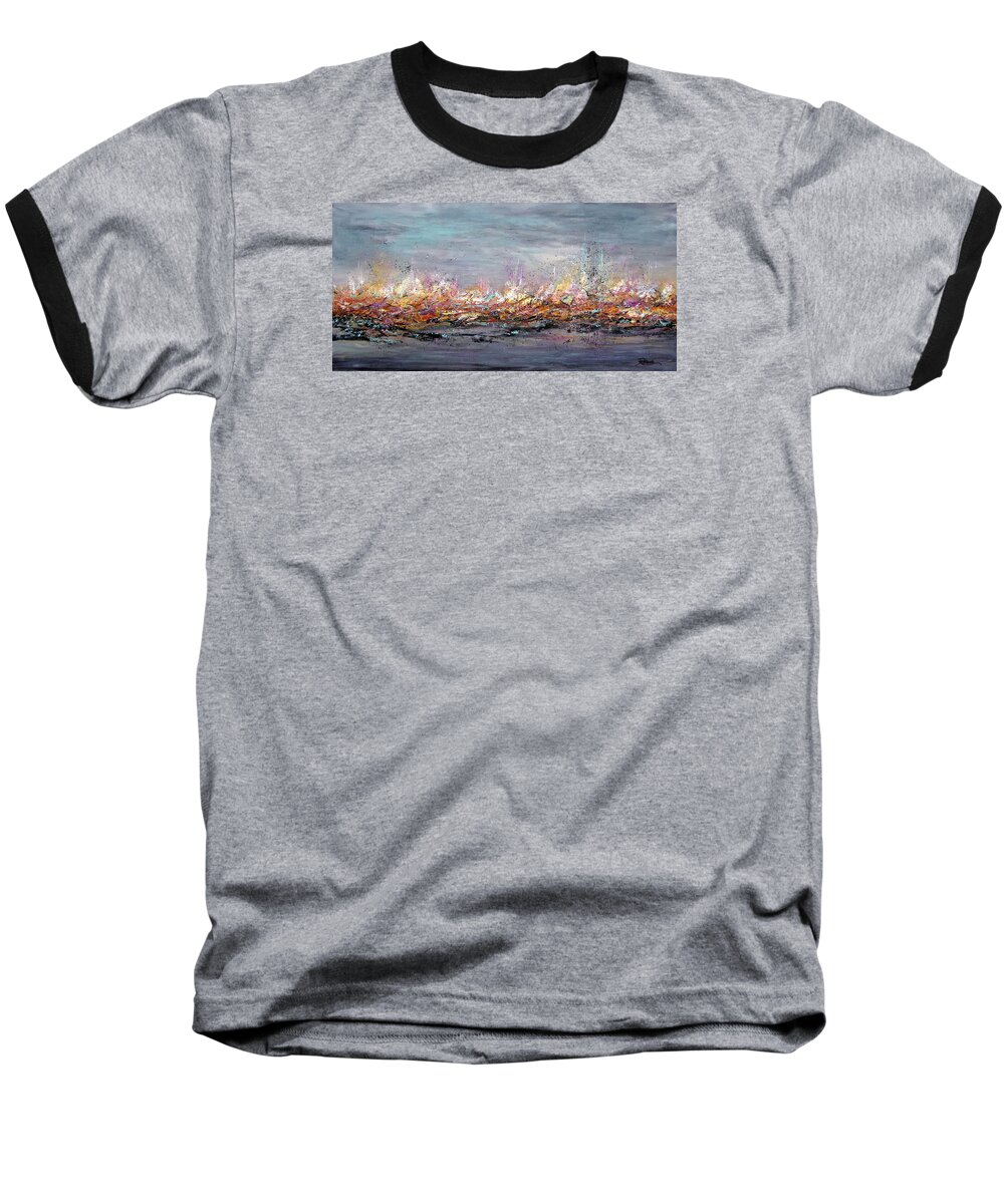 Expressionism Baseball T-Shirt featuring the painting Beyond the Surge by Roberta Rotunda