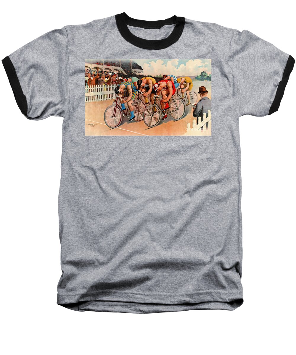 Bicycle Race 1895 Baseball T-Shirt featuring the photograph Bicycle Race 1895 by Padre Art