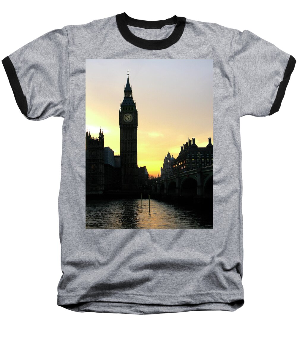 Big Ben London Westminster Baseball T-Shirt featuring the photograph Big Ben at Dusk by Ian Sanders