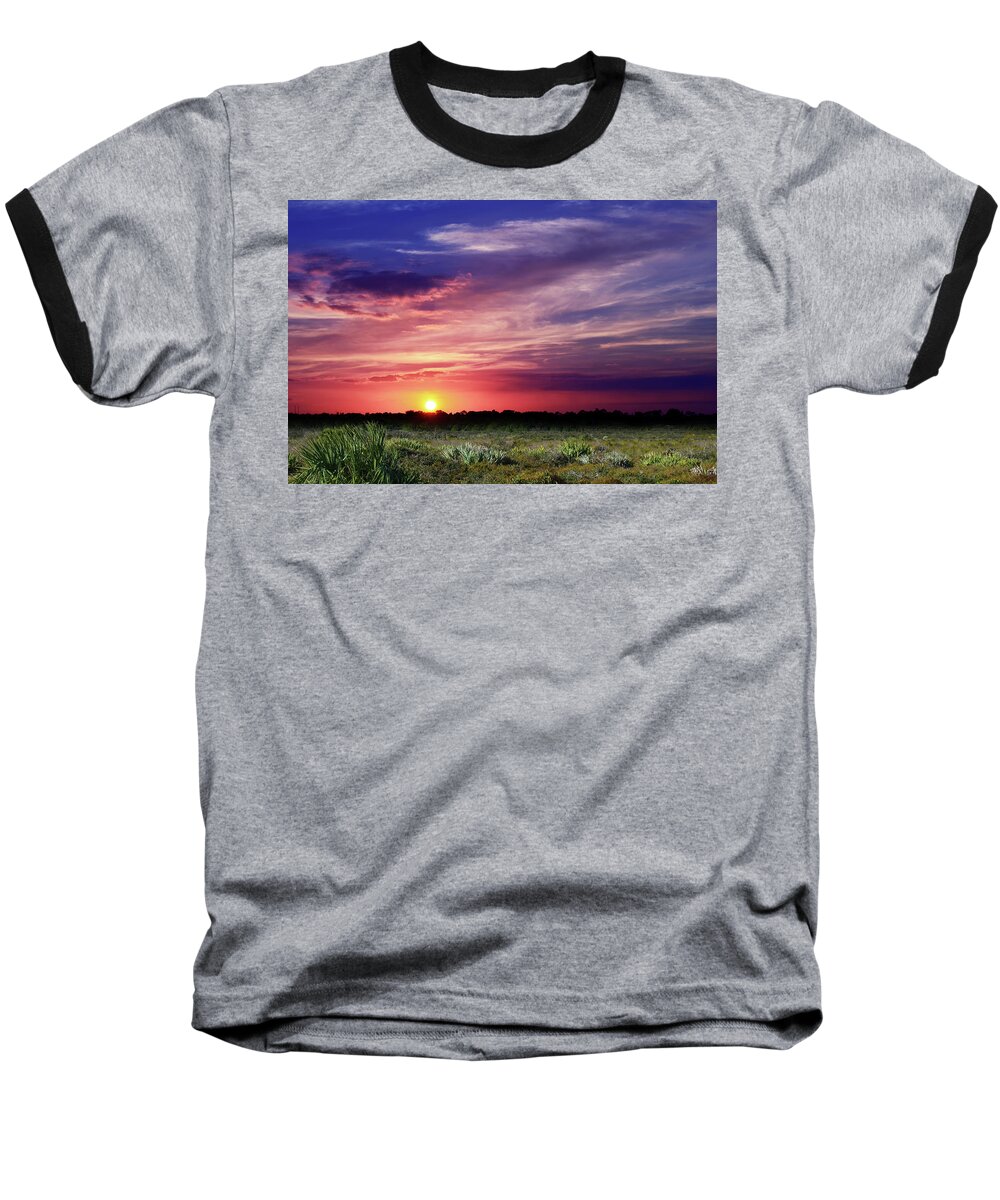 Sunset Baseball T-Shirt featuring the photograph Big Texas Sky by Laura Fasulo