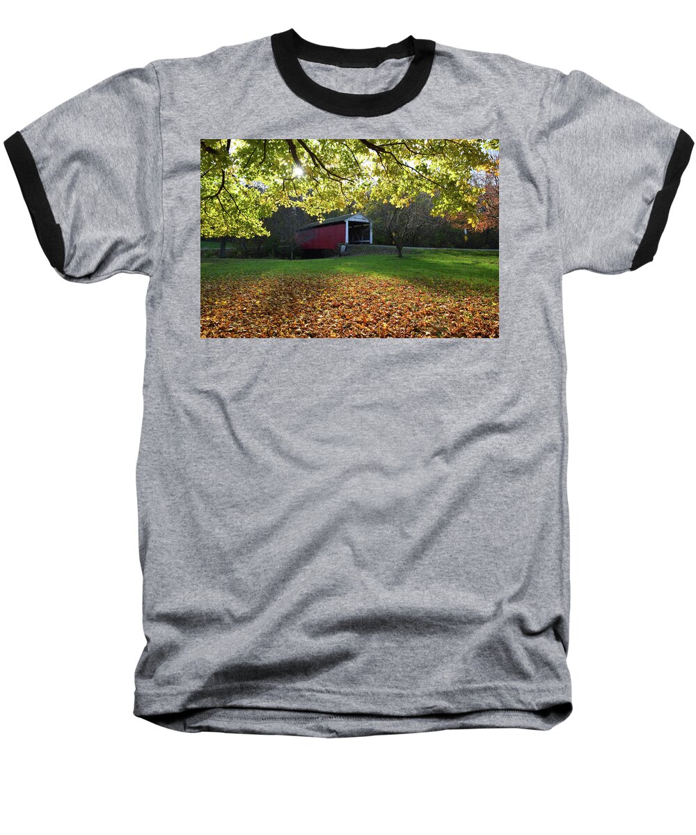 Billy Creek Bridge Baseball T-Shirt featuring the photograph Billy Creek Bridge by Joanne Coyle