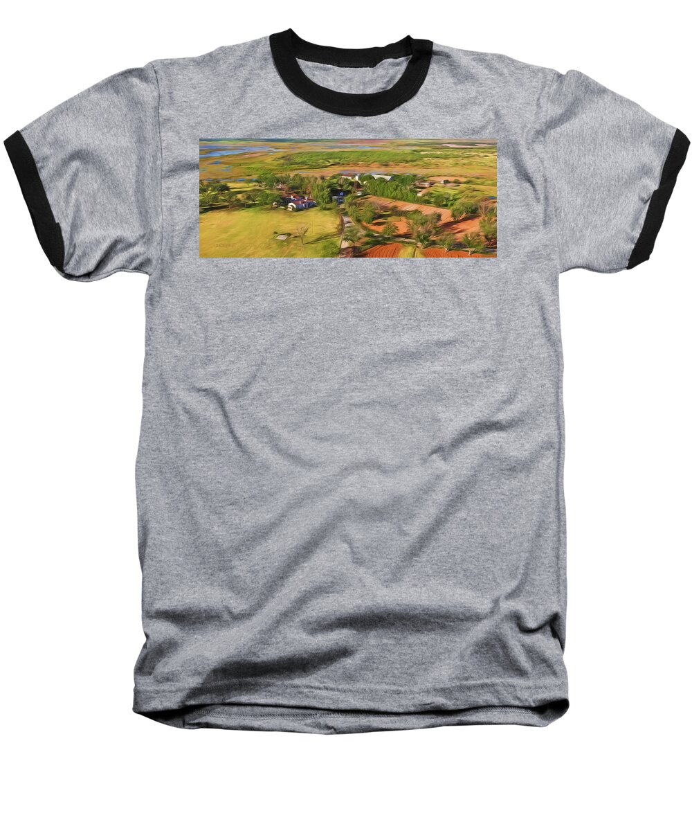  Baseball T-Shirt featuring the painting Bird Over Santa Rosa, Nbr 1C by Will Barger