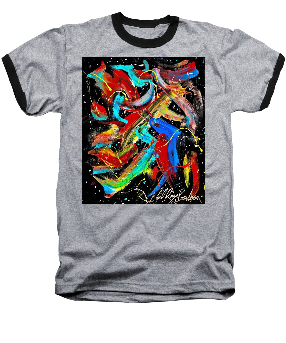 Birds Fish Baseball T-Shirt featuring the painting Birds are Fish by Neal Barbosa