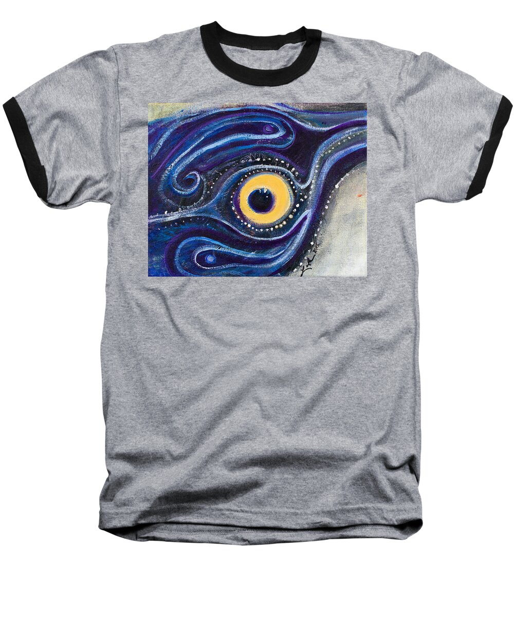 Leela Baseball T-Shirt featuring the painting Birds Eye by Leela Payne