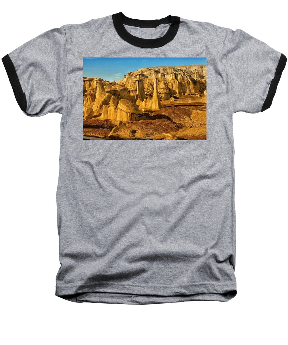 Bisti Badlands Baseball T-Shirt featuring the photograph Bisti Badlands Fantasy by Alan Vance Ley