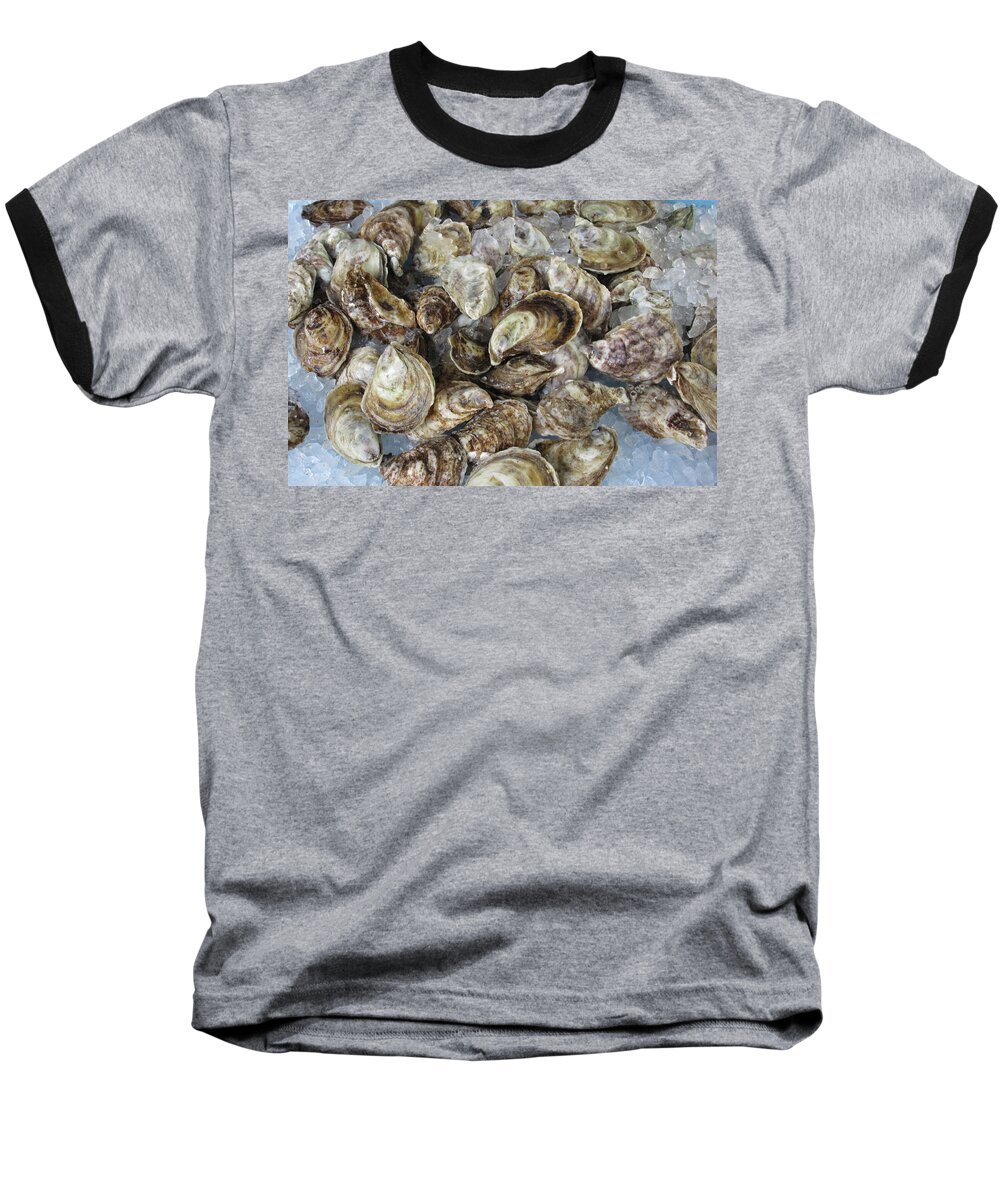 Oysters Baseball T-Shirt featuring the photograph Bivalve Buffet by Lin Grosvenor