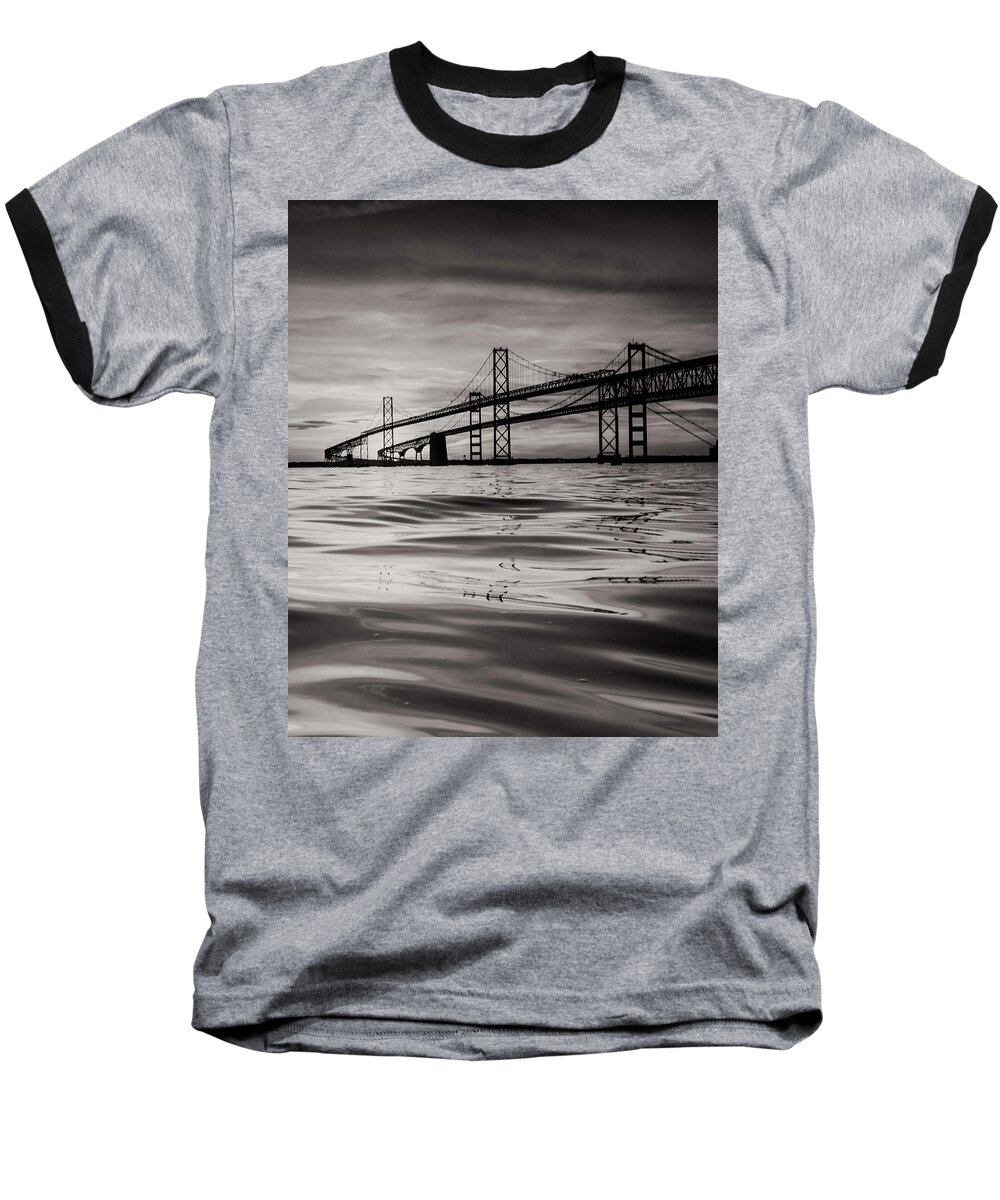 Waterscape Baseball T-Shirt featuring the photograph Black and White Reflections 2 by Jennifer Casey
