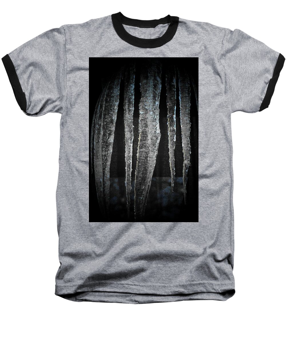 Photography Baseball T-Shirt featuring the digital art Black Ice by Barbara S Nickerson