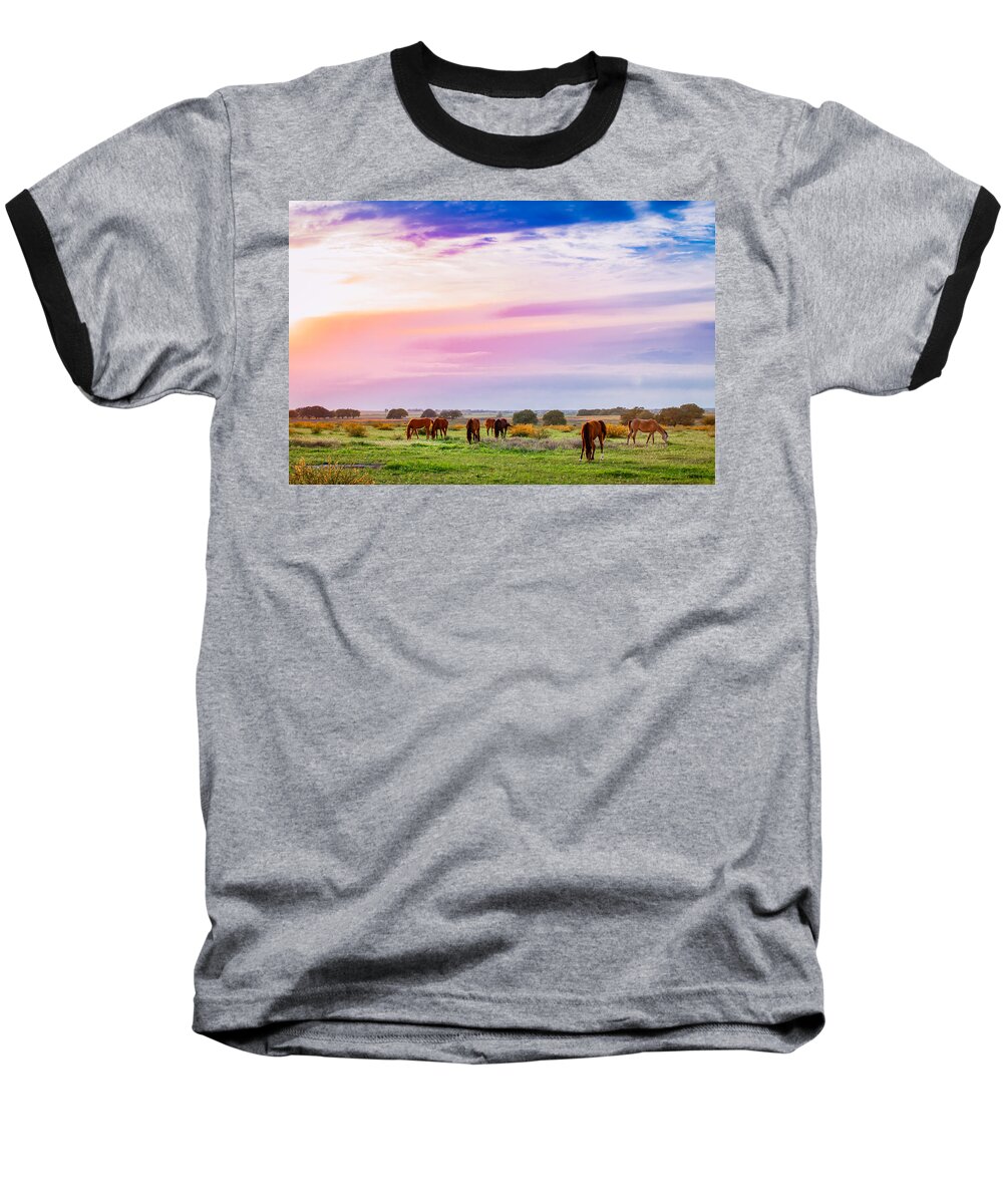 America Baseball T-Shirt featuring the photograph Blazing Sky Diner by Melinda Ledsome