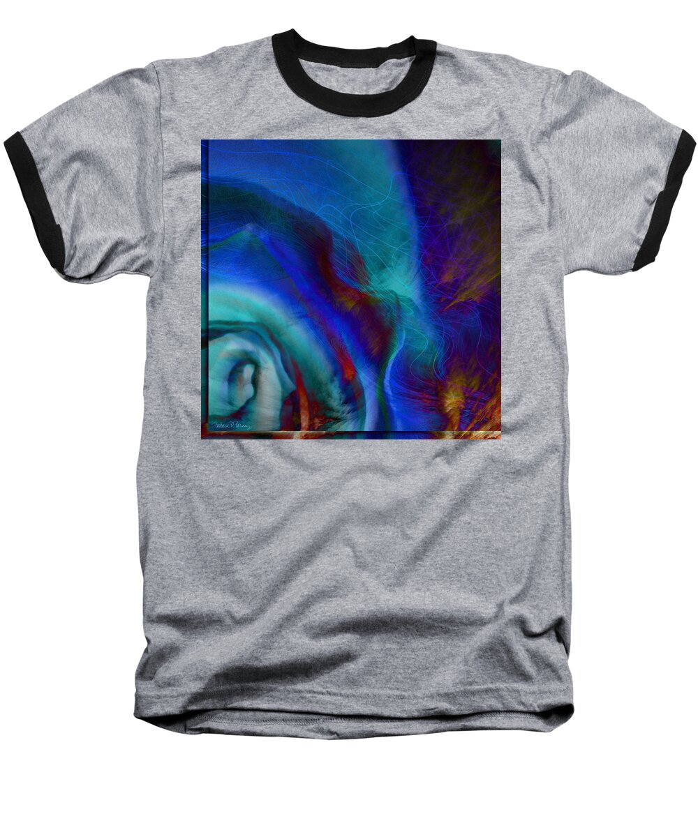 Abstract Baseball T-Shirt featuring the digital art Blue by Barbara Berney