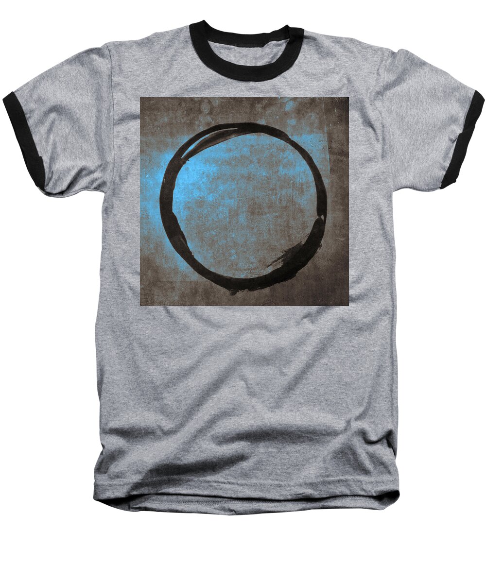 Blue Baseball T-Shirt featuring the painting Blue Brown Enso by Julie Niemela