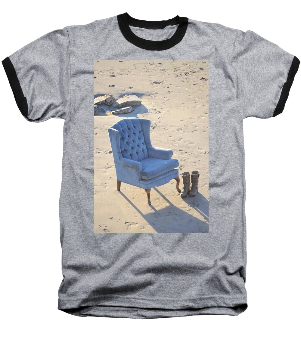Blue Baseball T-Shirt featuring the photograph Blue Chair by Bridgette Gomes