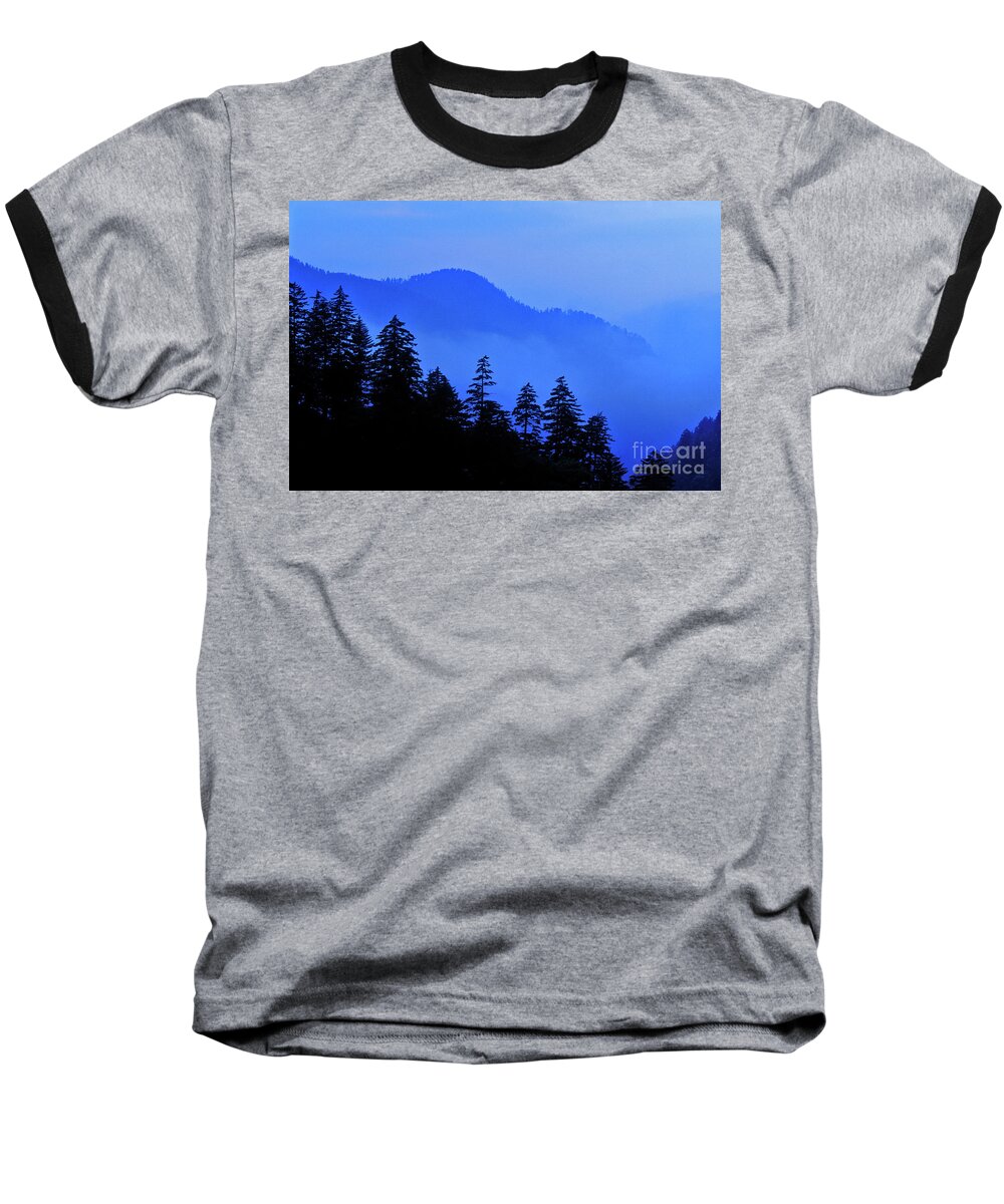Fog Baseball T-Shirt featuring the photograph Blue Morning - FS000064 by Daniel Dempster