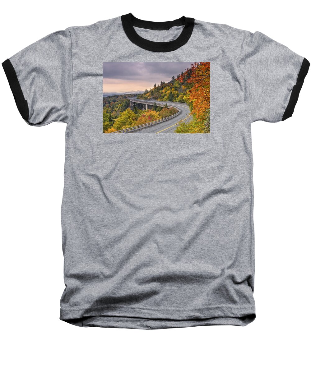 Blue Ridge Parkway Baseball T-Shirt featuring the photograph Lynn Cove Viaduct-Blue Ridge Parkway by Ken Barrett