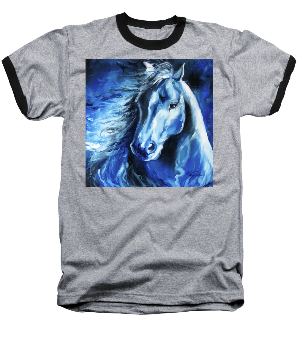 Horse Baseball T-Shirt featuring the painting Blue Thunder by Marcia Baldwin