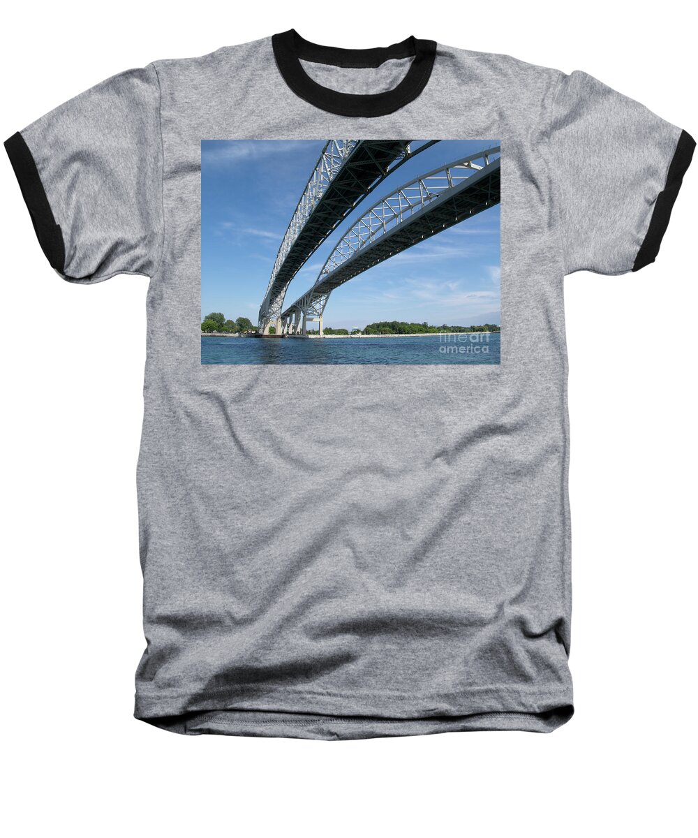 Bridge Baseball T-Shirt featuring the photograph Blue Water Bridge by Ann Horn