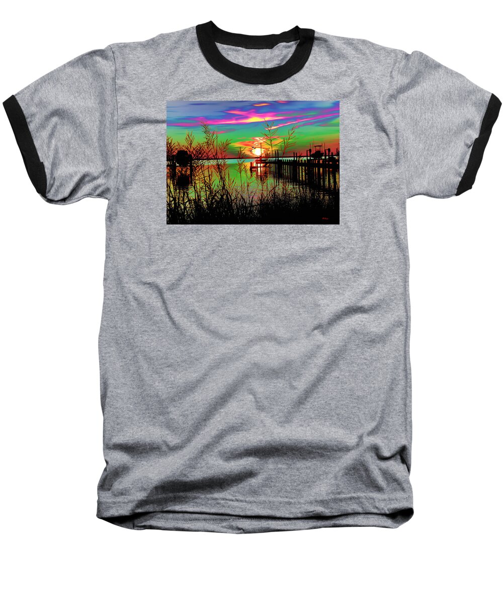 Water Baseball T-Shirt featuring the digital art Boat Dock 3 by Gregory Murray