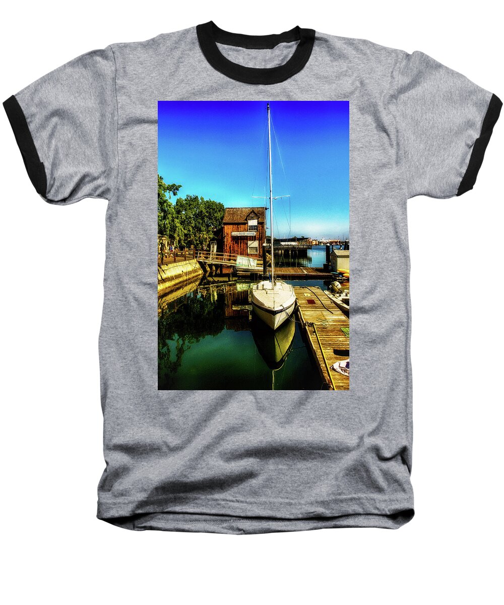 Marina Baseball T-Shirt featuring the photograph Boat Landing P O C by Joseph Hollingsworth