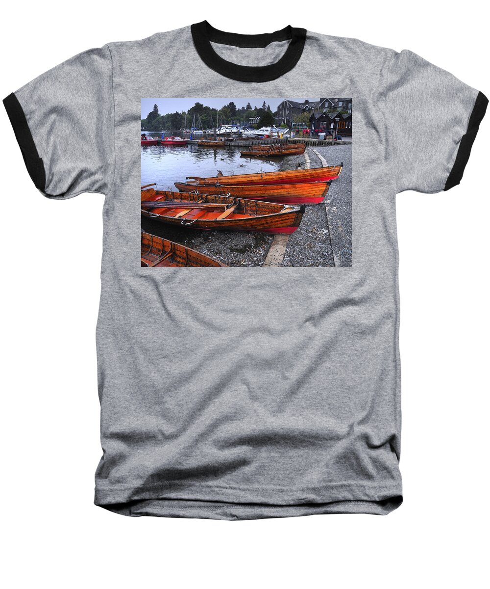 Boats Baseball T-Shirt featuring the digital art Boats at Windermere by Vicki Lea Eggen