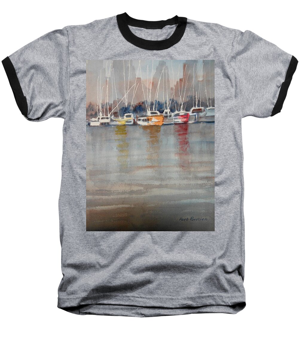 Boats Baseball T-Shirt featuring the painting Boats by Barbara Parisien