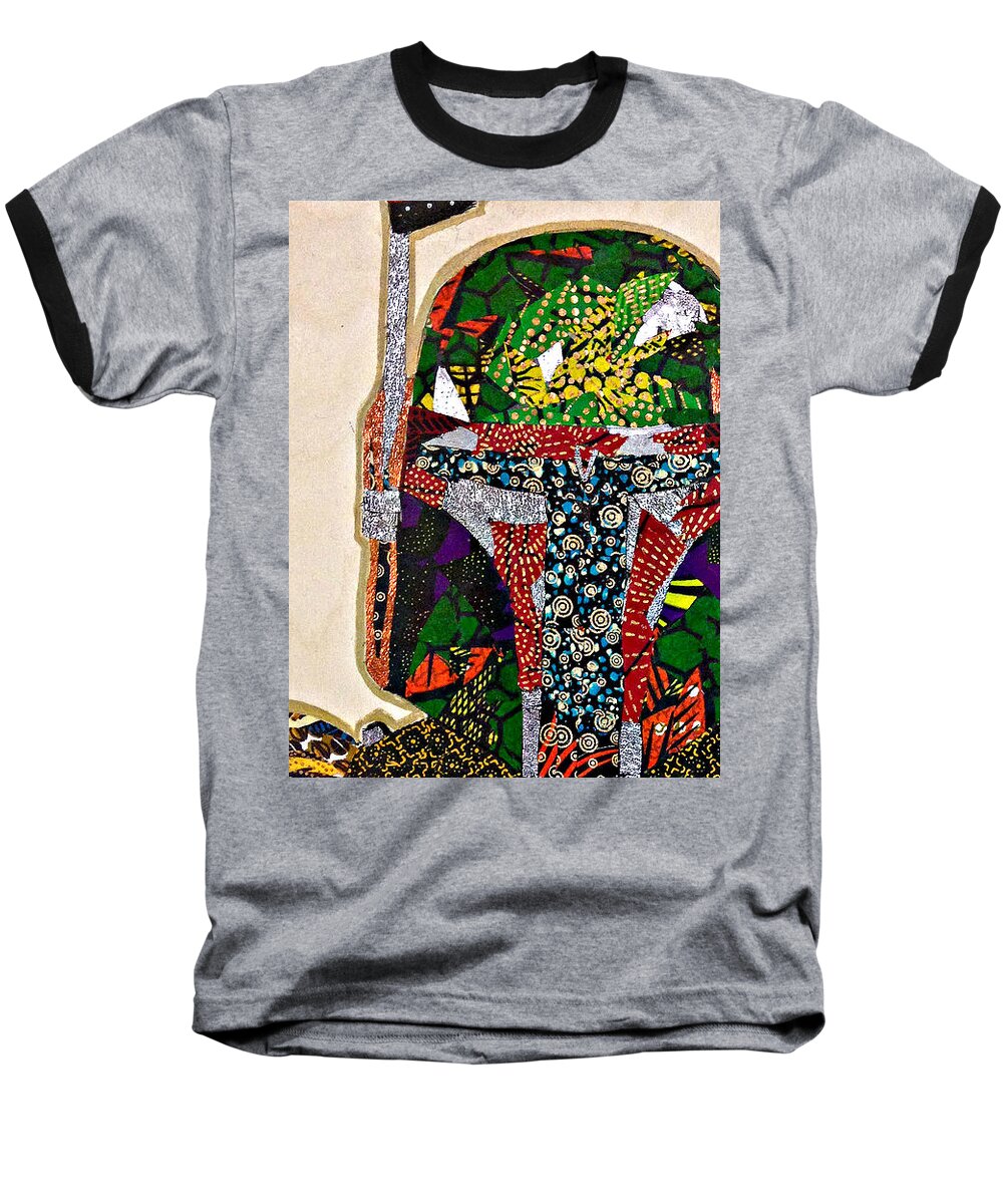 Boba Fett Baseball T-Shirt featuring the tapestry - textile Boba Fett Star Wars Afrofuturist Collection by Apanaki Temitayo M