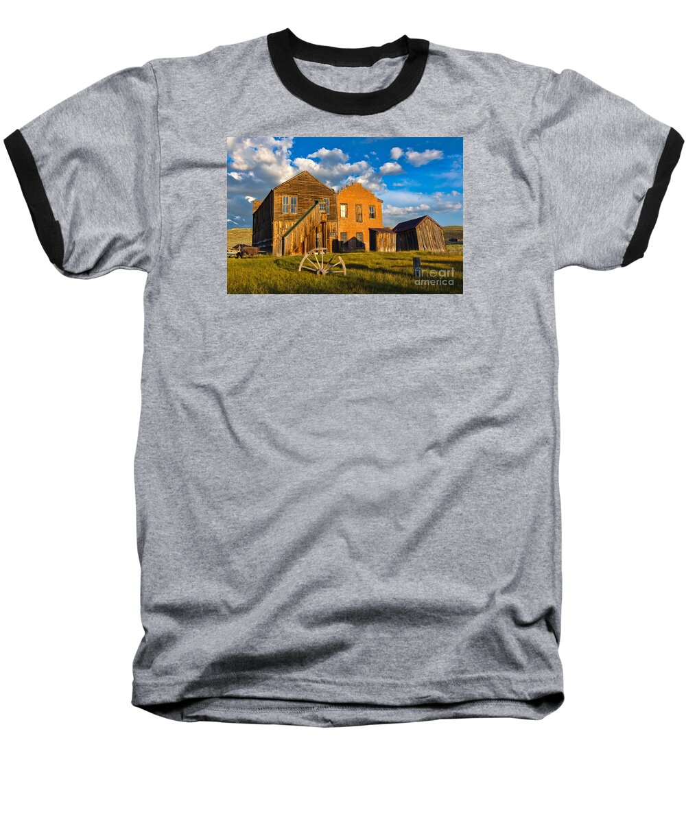 Bodie Baseball T-Shirt featuring the photograph Bodie Near Sunset by Mimi Ditchie