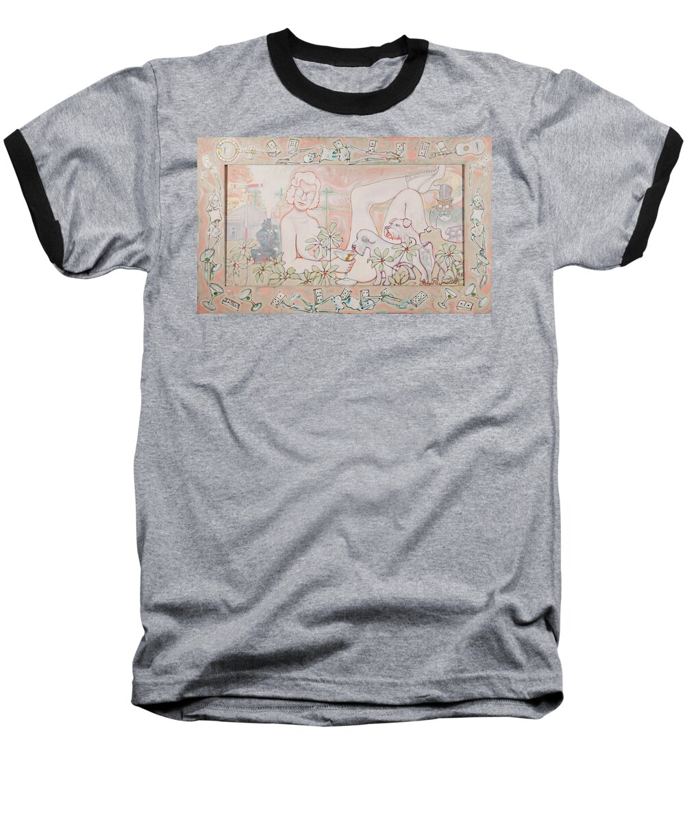 Bohemian Grove Baseball T-Shirt featuring the painting Bohemian Grove Bar by John Reynolds