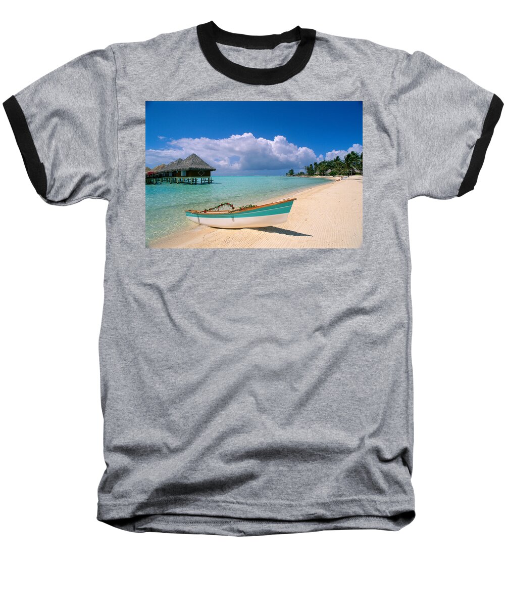 Accommodation Baseball T-Shirt featuring the photograph Bora Bora, Hotel Moana by Greg Vaughn - Printscapes