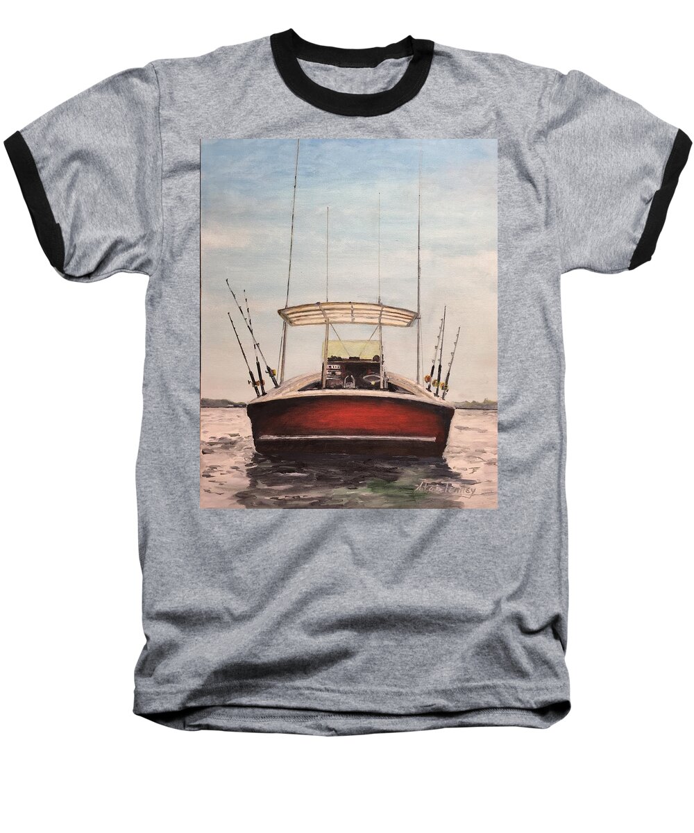 Boat Baseball T-Shirt featuring the painting Helen's Boat by Stan Tenney
