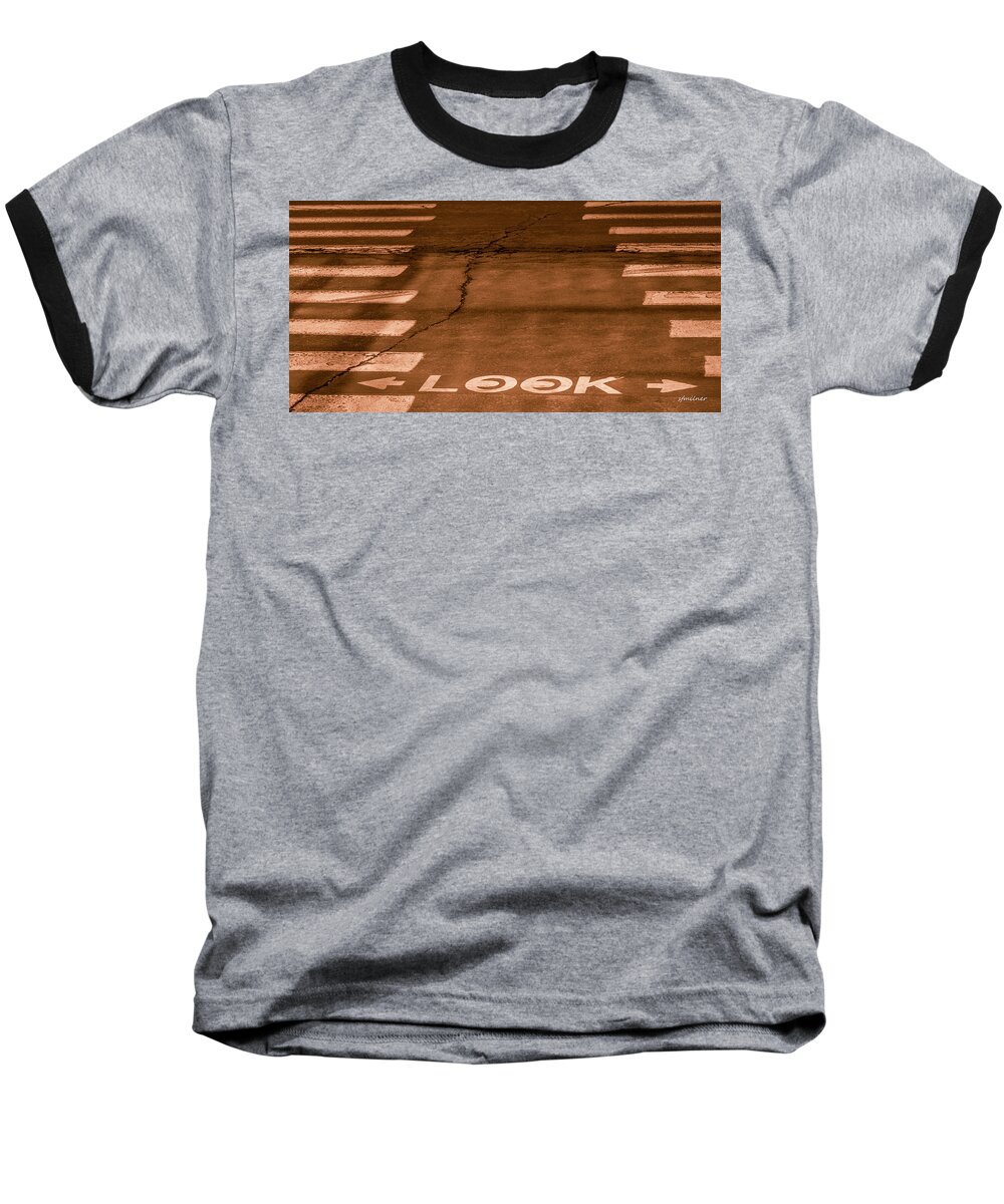 Abstracts Baseball T-Shirt featuring the photograph Both Ways - Urban Abstracts by Steven Milner