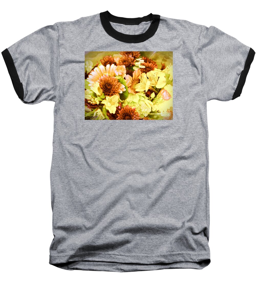 Nature Baseball T-Shirt featuring the photograph Bouquet of Fall Colored Flowers by Linda Phelps